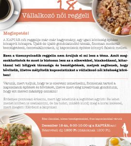 Vállalkozói női reggeli a KAPTÁRban
